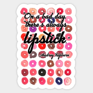 Audrey Lipstick Quote Sticker